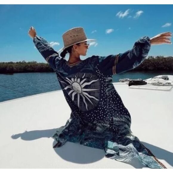 Agua Bendita Aldora Arabela Tunic Coverup NWT Sz. O/S - Picture 2 of 11